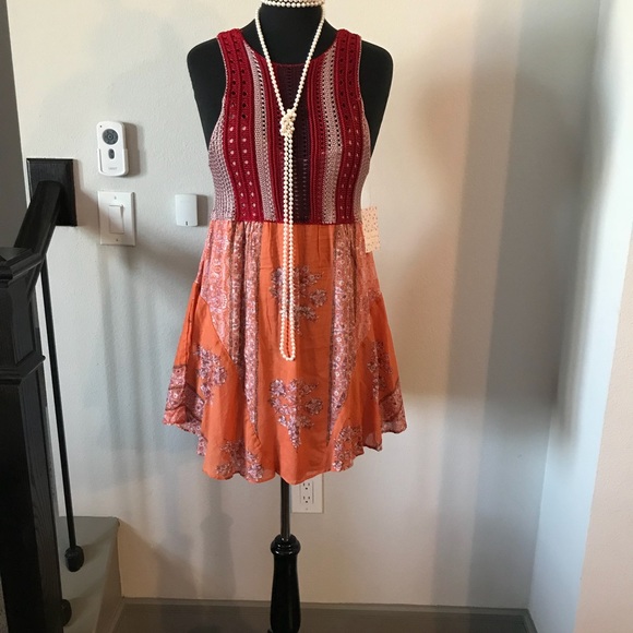 FREE PEOPLE Boho Crochet Mini Dress - Picture 3 of 9